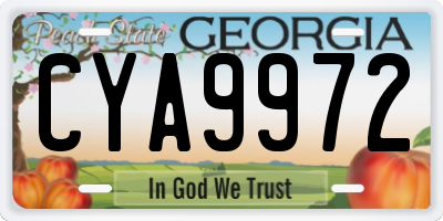 GA license plate CYA9972