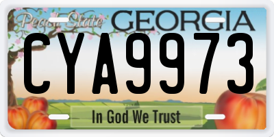 GA license plate CYA9973