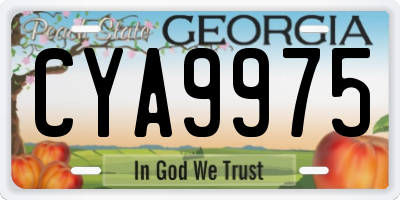 GA license plate CYA9975