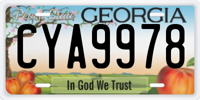 GA license plate CYA9978