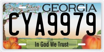 GA license plate CYA9979