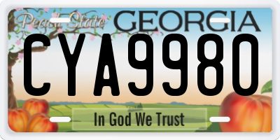 GA license plate CYA9980