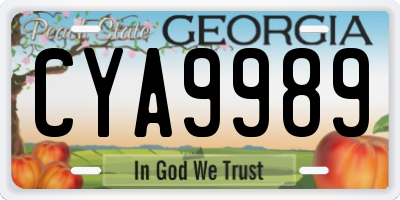 GA license plate CYA9989