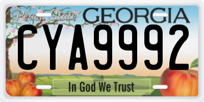 GA license plate CYA9992