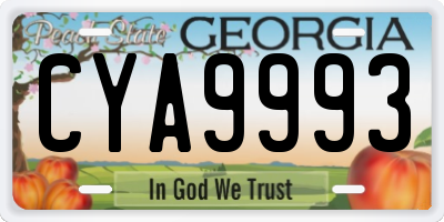 GA license plate CYA9993