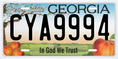 GA license plate CYA9994