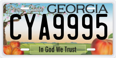 GA license plate CYA9995