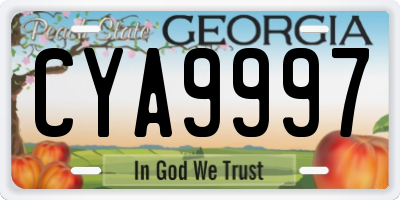 GA license plate CYA9997