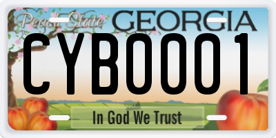 GA license plate CYB0001