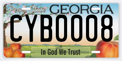 GA license plate CYB0008