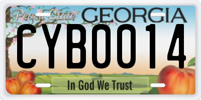 GA license plate CYB0014