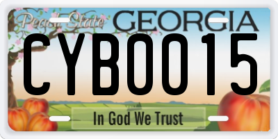 GA license plate CYB0015
