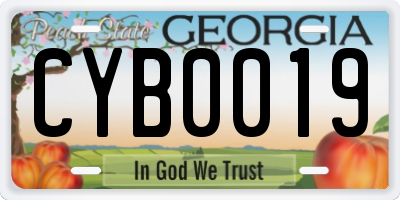 GA license plate CYB0019