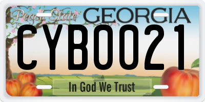 GA license plate CYB0021