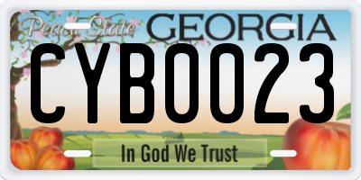 GA license plate CYB0023