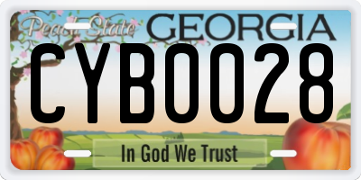 GA license plate CYB0028