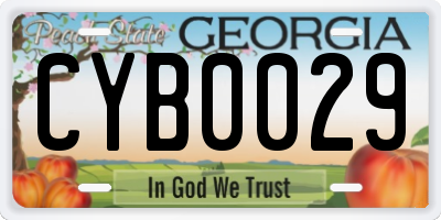 GA license plate CYB0029