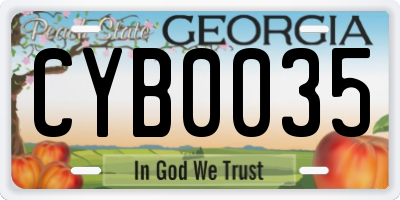 GA license plate CYB0035