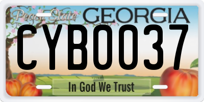 GA license plate CYB0037
