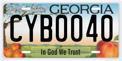 GA license plate CYB0040