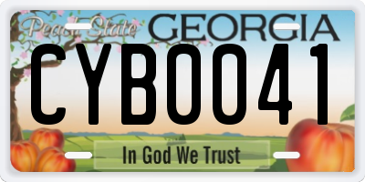 GA license plate CYB0041