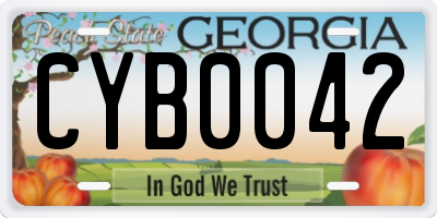 GA license plate CYB0042