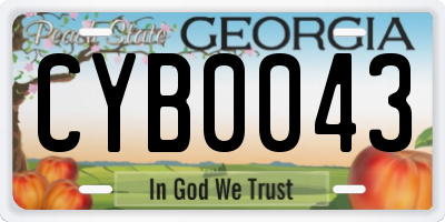 GA license plate CYB0043
