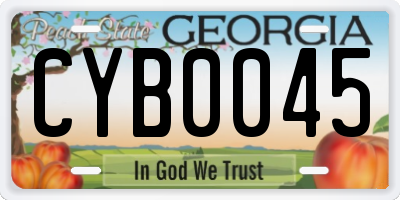 GA license plate CYB0045
