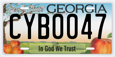 GA license plate CYB0047