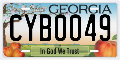 GA license plate CYB0049