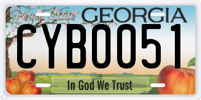GA license plate CYB0051