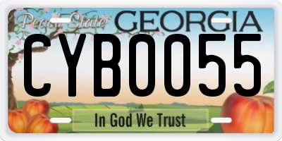 GA license plate CYB0055