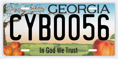 GA license plate CYB0056