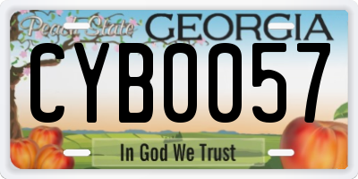 GA license plate CYB0057