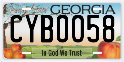 GA license plate CYB0058