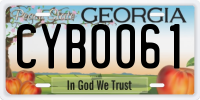 GA license plate CYB0061