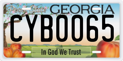 GA license plate CYB0065