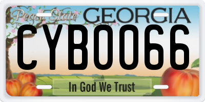 GA license plate CYB0066