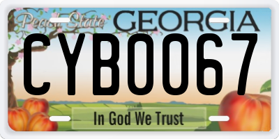 GA license plate CYB0067