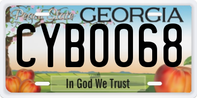 GA license plate CYB0068