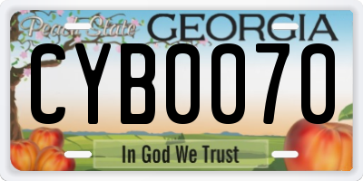 GA license plate CYB0070