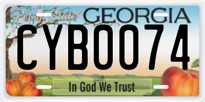GA license plate CYB0074