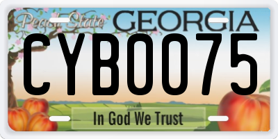 GA license plate CYB0075