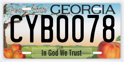 GA license plate CYB0078