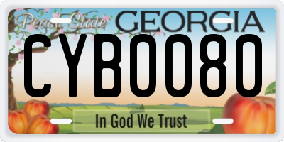 GA license plate CYB0080