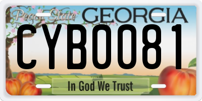 GA license plate CYB0081