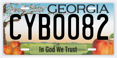 GA license plate CYB0082