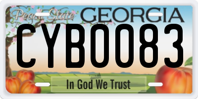 GA license plate CYB0083