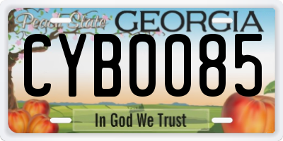 GA license plate CYB0085