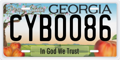 GA license plate CYB0086